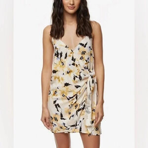 O’Neill Coastal Surf Beach Cream Floral Brandon Wrap-Front Dress Size M Medium